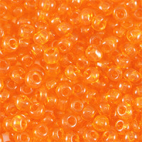 Glass seed beads 8/0 (3mm) Transparent orange